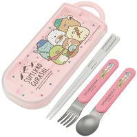 Pink Sumikkogurashi Bento Utensil Set - Otter Sumikko Camping Theme San-X