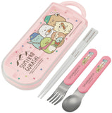 Pink Sumikkogurashi Bento Utensil Set - Otter Sumikko Camping Theme San-X