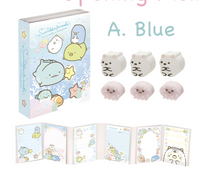 Opening Memo A. Blue with Shirokuma Erasers - Sumikko Sea