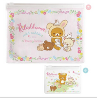 Pouch Set (Little Bunnies - Pink with Mini Clear) - Rilakkuma Bunny Theme