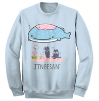 Jinbesan & Friends Light Blue Sweatshirt San-X