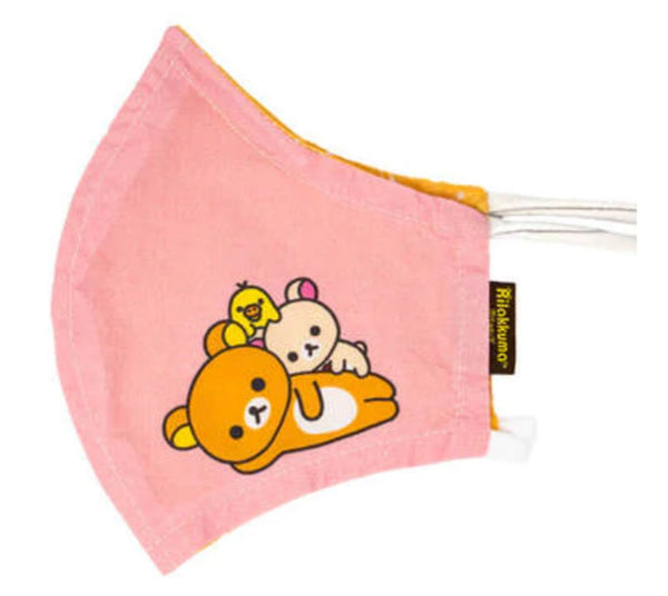 Rilakkuma Korilakkuma & Kiiroitori Pink Face Mask - Rilakkuma San-X