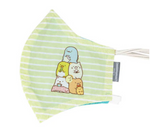 Sumikko Stacking Friends Green Stripe Face Mask - Sumikkogurashi San-X